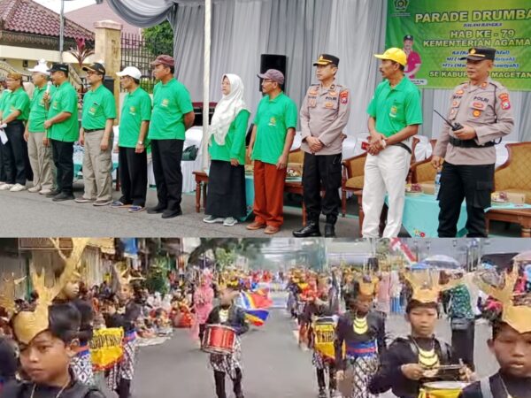 Hab. Kemenag ke-79, Kantor Kementerian Agama Kabupaten Magetan Gelar Parade Drumband